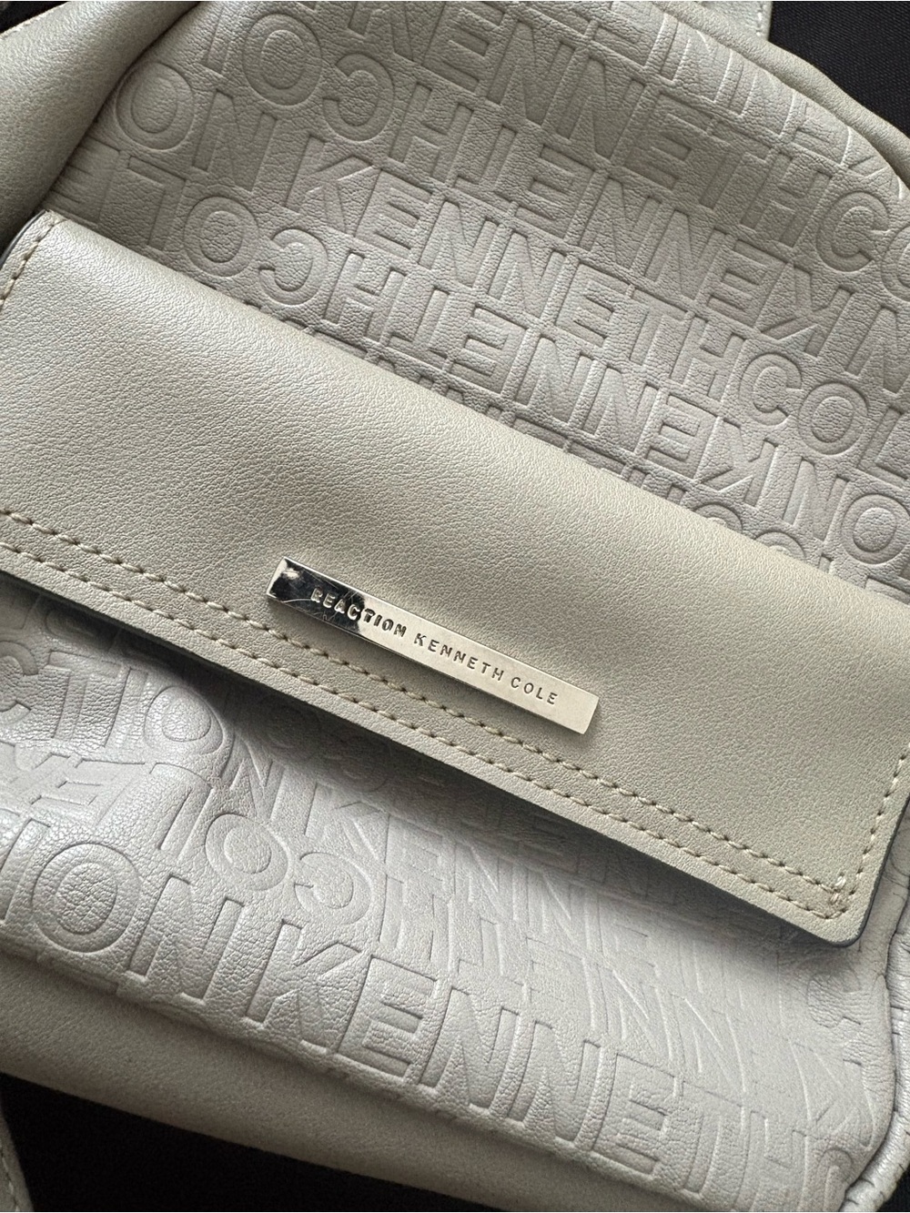 Kenneth Cole Reaction Cream Logo-Embossed Backpack